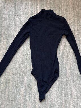 Black long sleeve mesh bodysuit